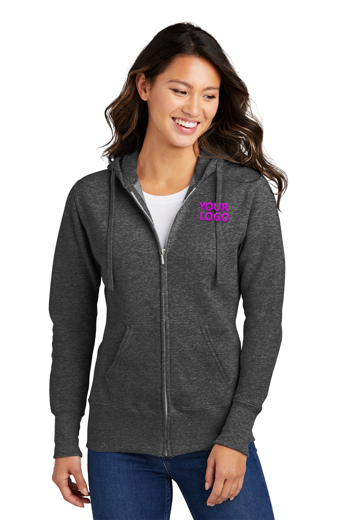 port & company dark heather grey lpc78zh custom embroidered sweatshirts
