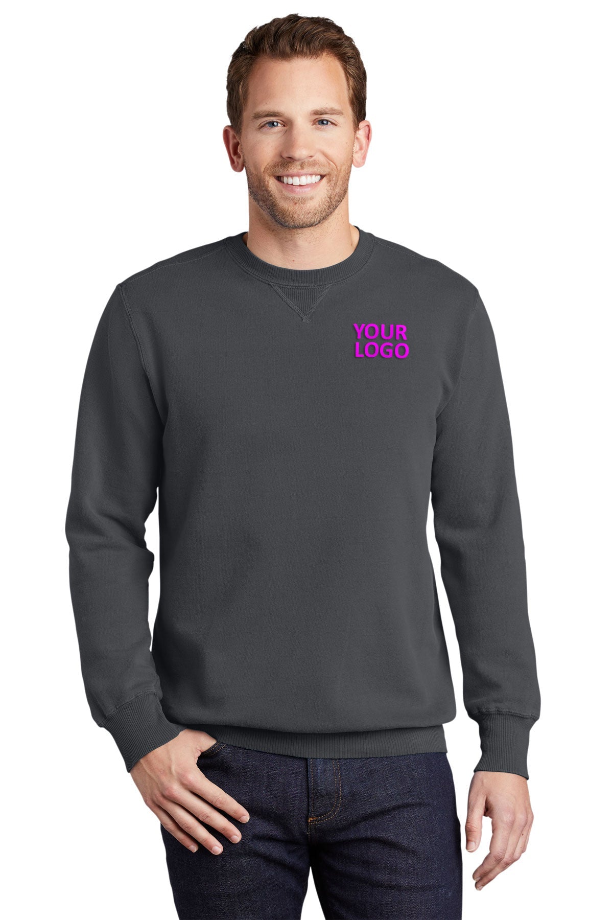 Port & Company Coal PC098 polo shirt with logo printed