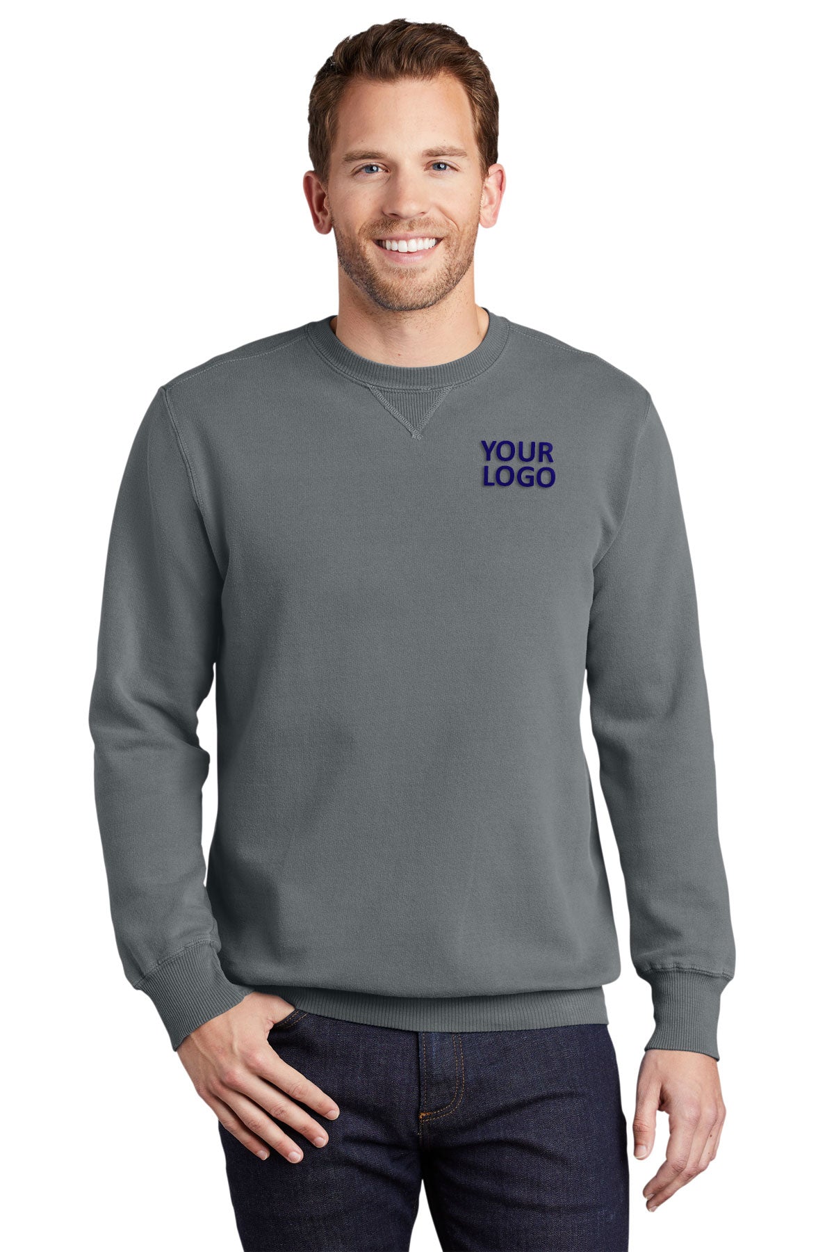 Port & Company Pewter PC098 custom printed sweatshirts