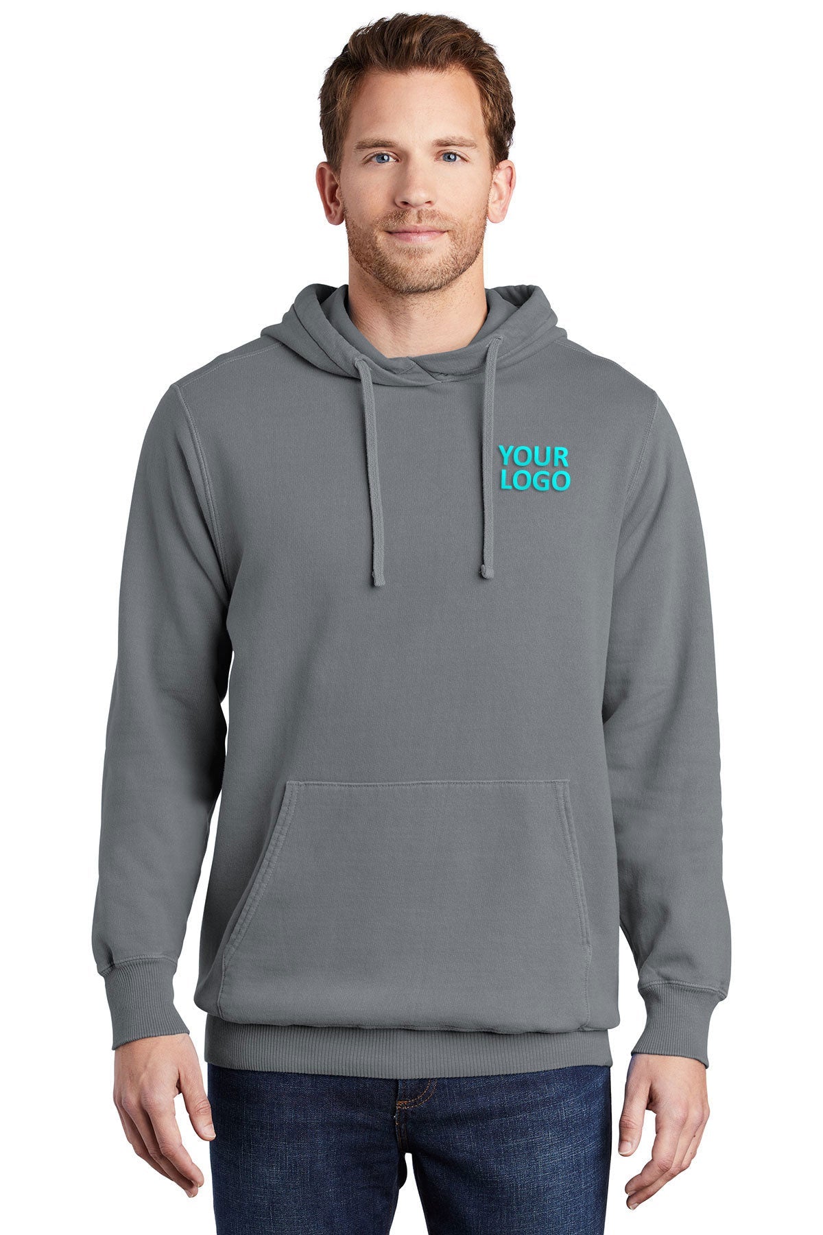Port & Company Pewter PC098H business sweatshirts with logo