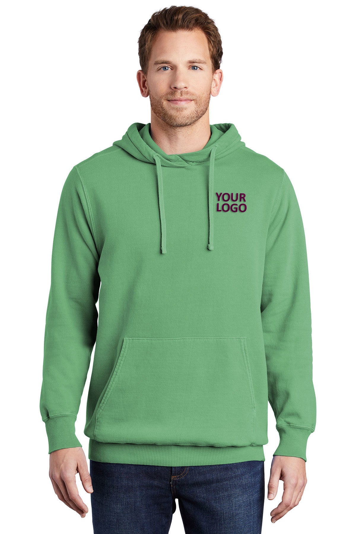 Port & Company Pigment Dyed Customized Hoodies, Safari