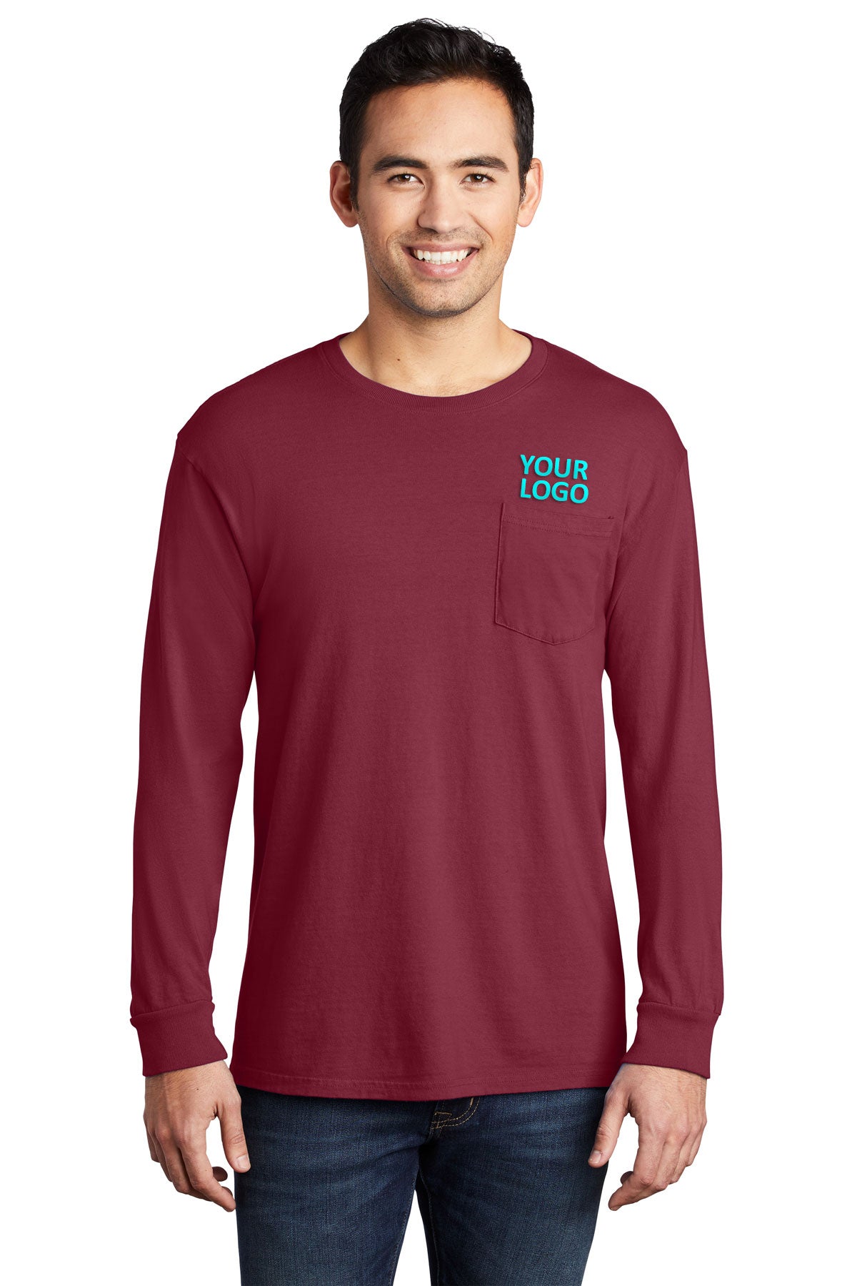 Port & Company Pigment-Dyed Long Sleeve Pocket Tee