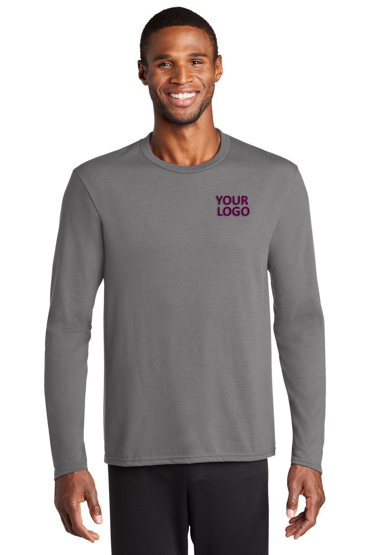 Port & Company Long Sleeve Performance Custom Blend Tee's, Medium Grey [Shelter of Flint]