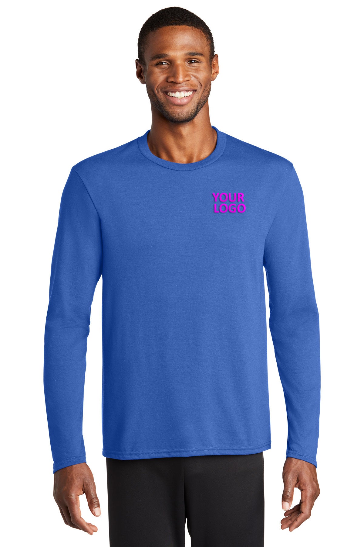 Port & Company Long Sleeve Performance Branded Blend Tee's, True Royal [Shelter of Flint]