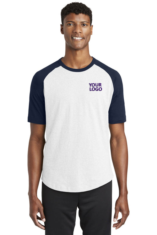 Sport-Tek Customized Colorblock Raglan Jerseys, White/Navy