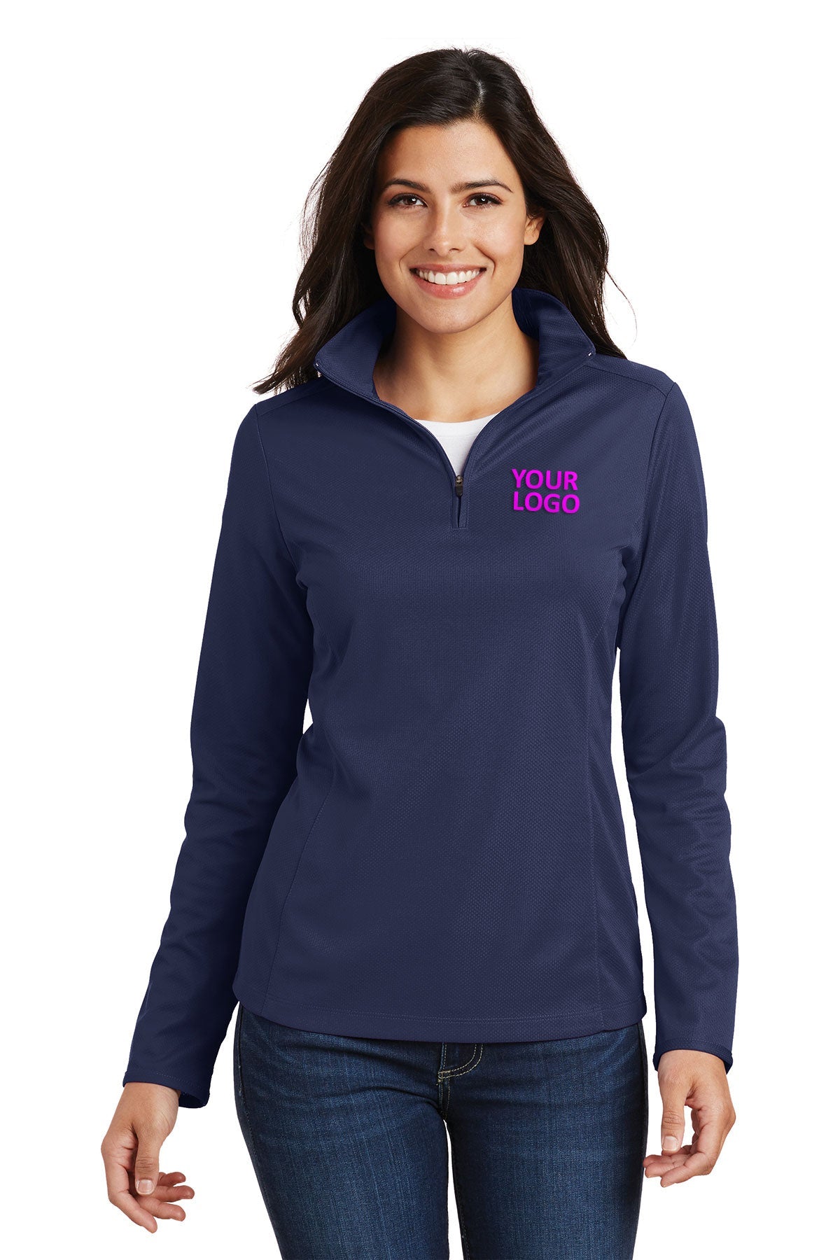 port authority true navy l806 company sweatshirts printed