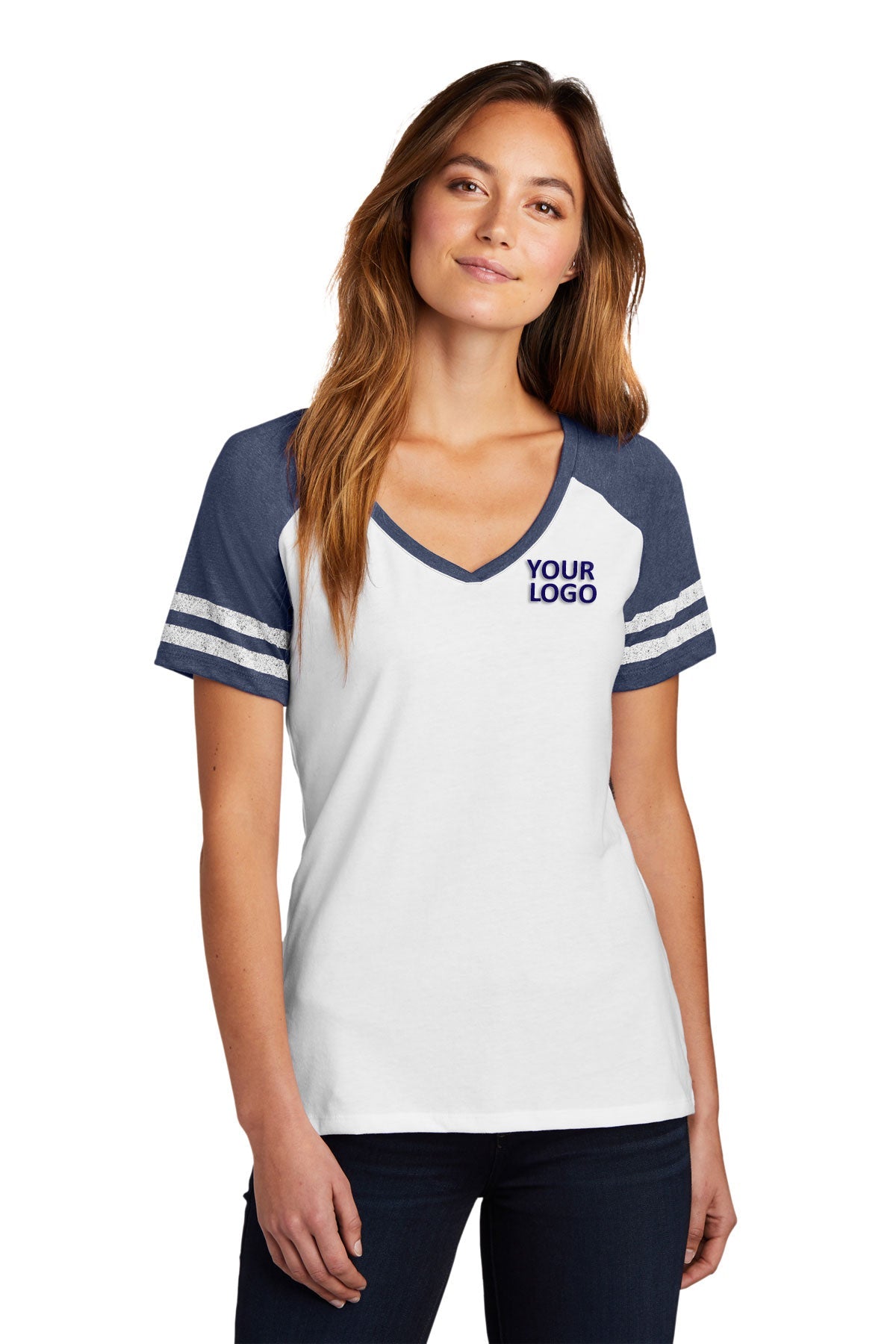 District Made Ladies Game V-Neck Tee