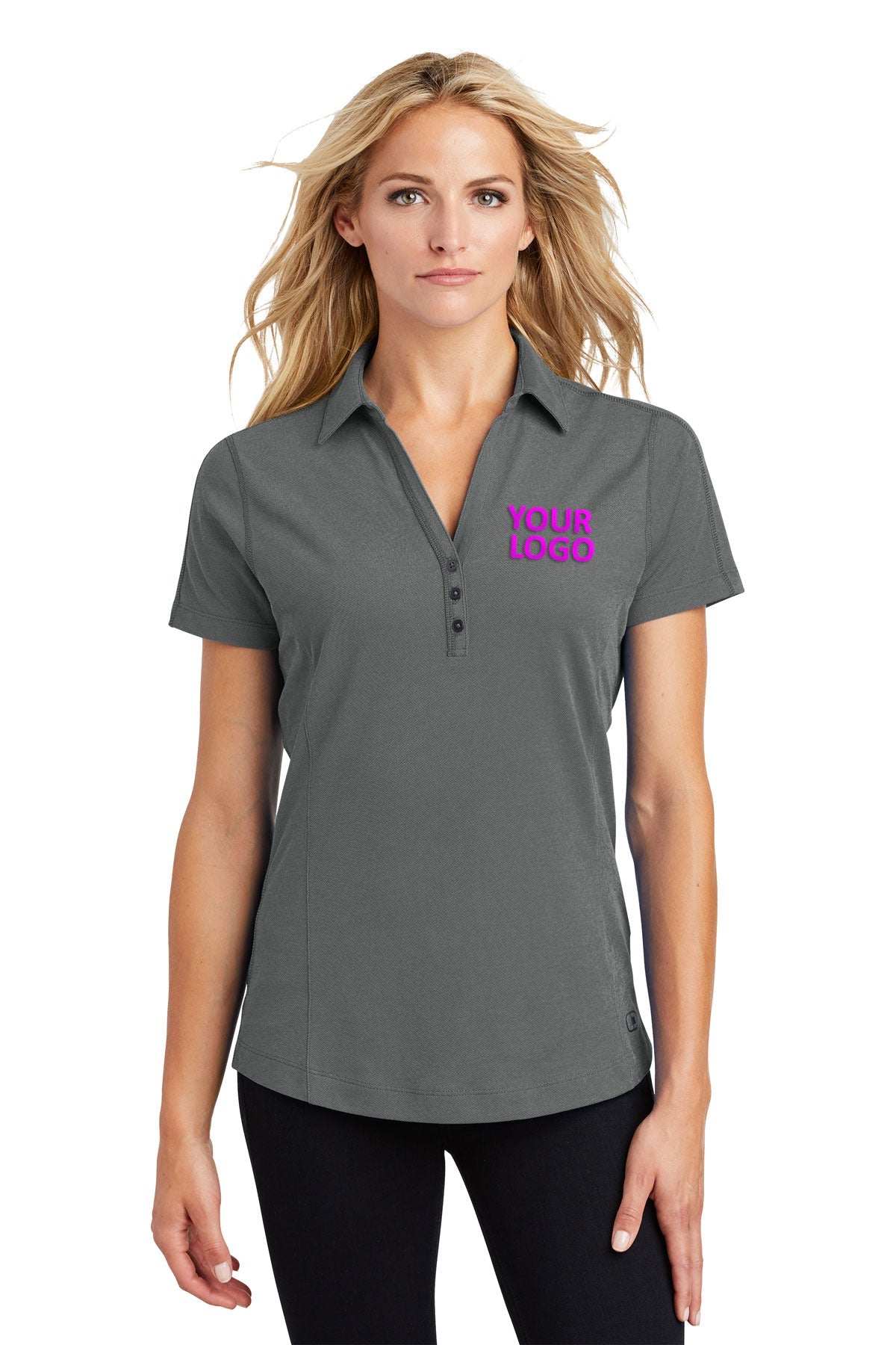 OGIO Petrol Grey LOG126 polo work shirts with company logo