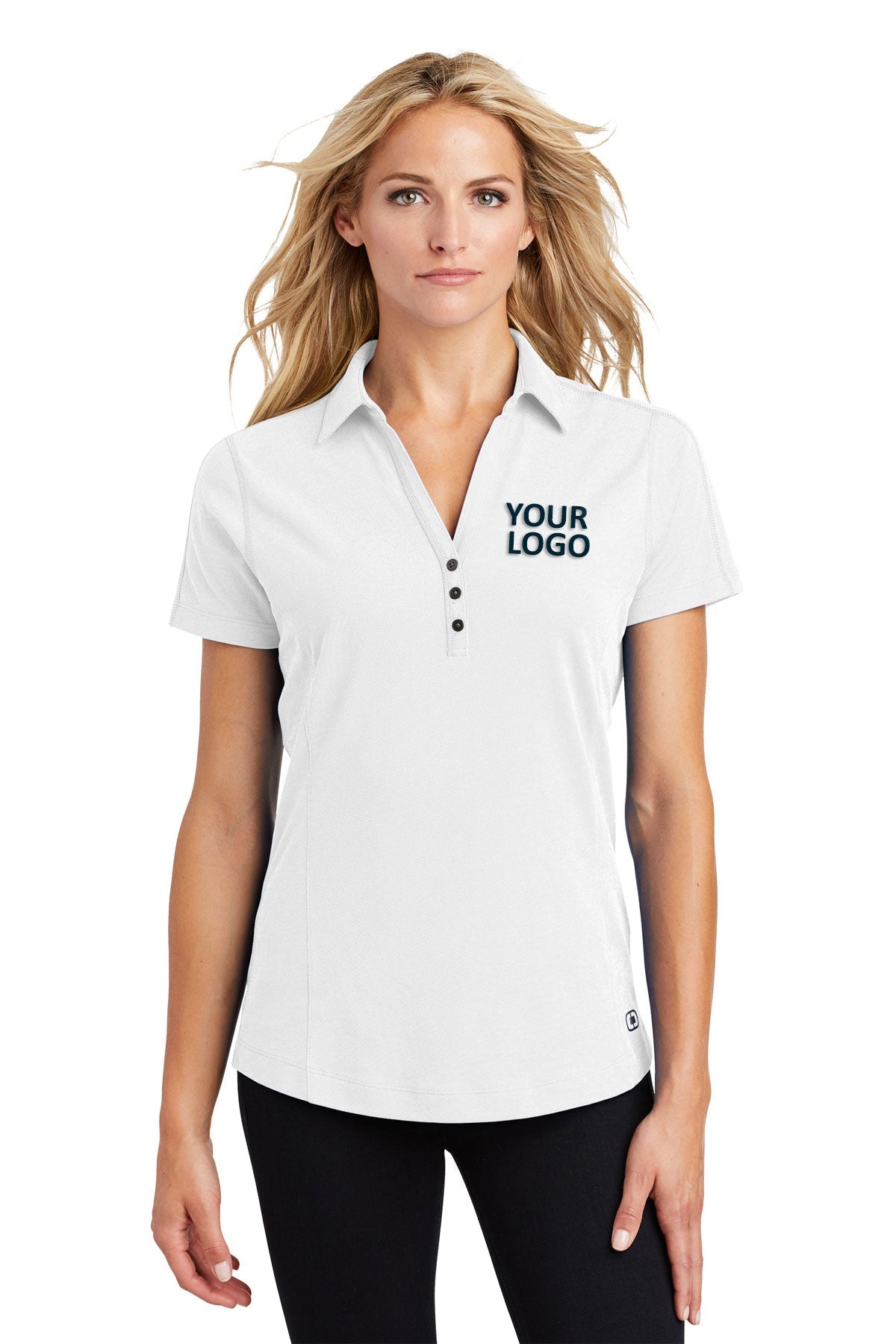 OGIO White LOG126 polo work shirts with company logo