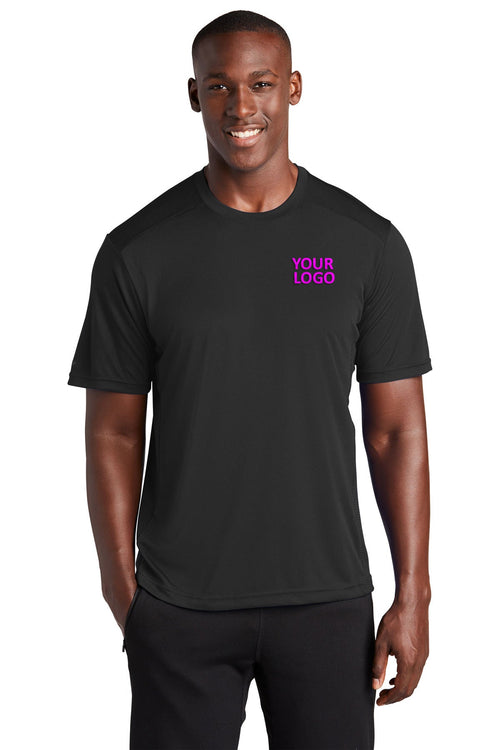 Sport-Tek Ladies PosiCharge Elevate Customized Scoop Neck Tee's, Black