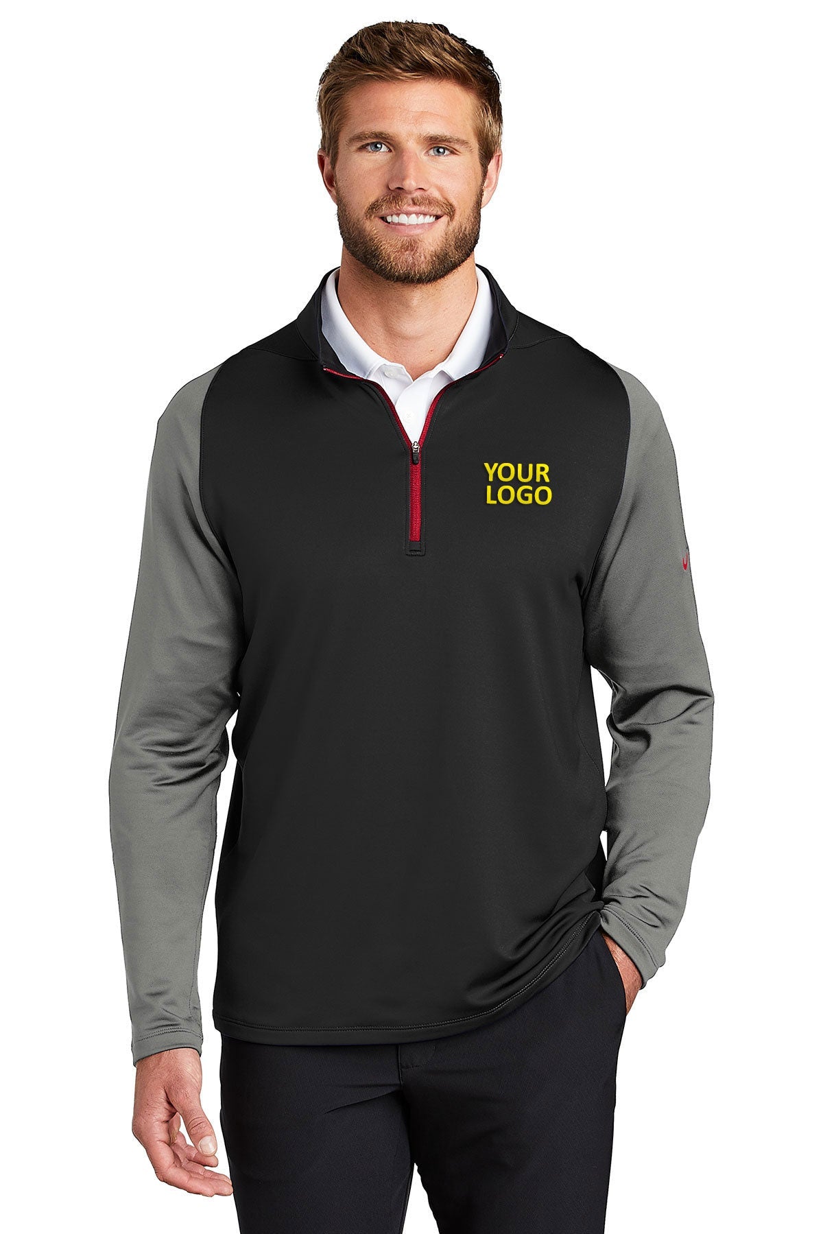 nike black/ dark grey/ gym red 779795 sweatshirts with logos