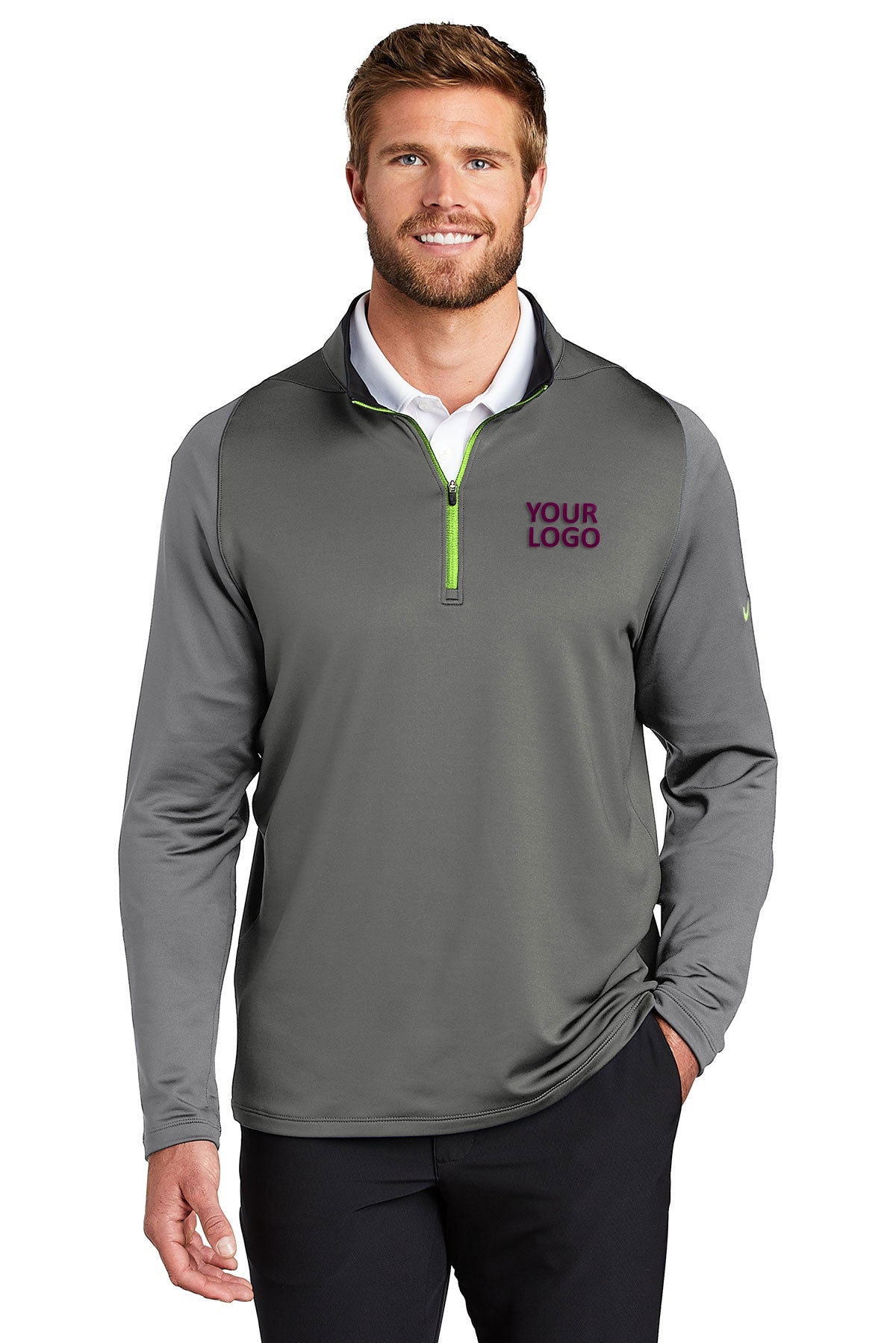 Nike Dark Grey/ Cool Grey/ Volt 779795 custom logo sweatshirts