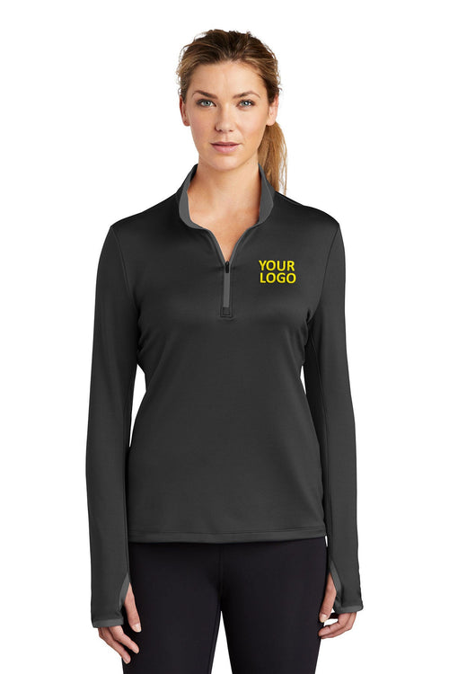Nike Dri-FIT Stretch Custom Quarter Zip Cover-Ups, Black/ Dark Grey