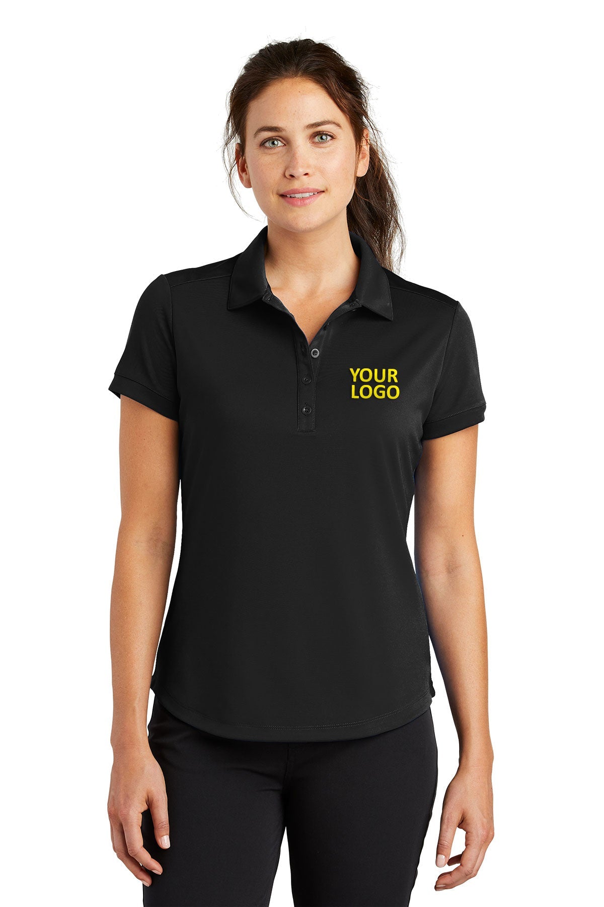Nike Ladies Dri-FIT Players Modern Fit Custom Polos, Black [Bolyard Lumber and Design]