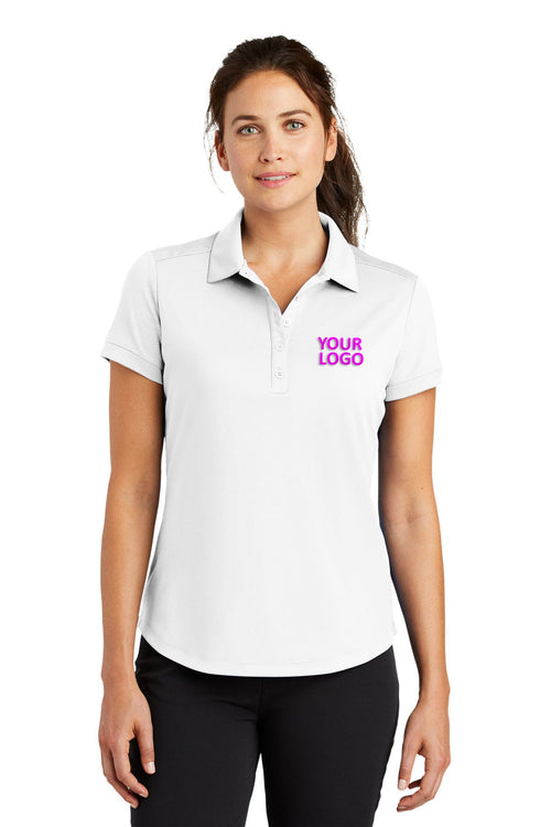 Nike Dri-FIT Players Modern Fit Custom Polos, White