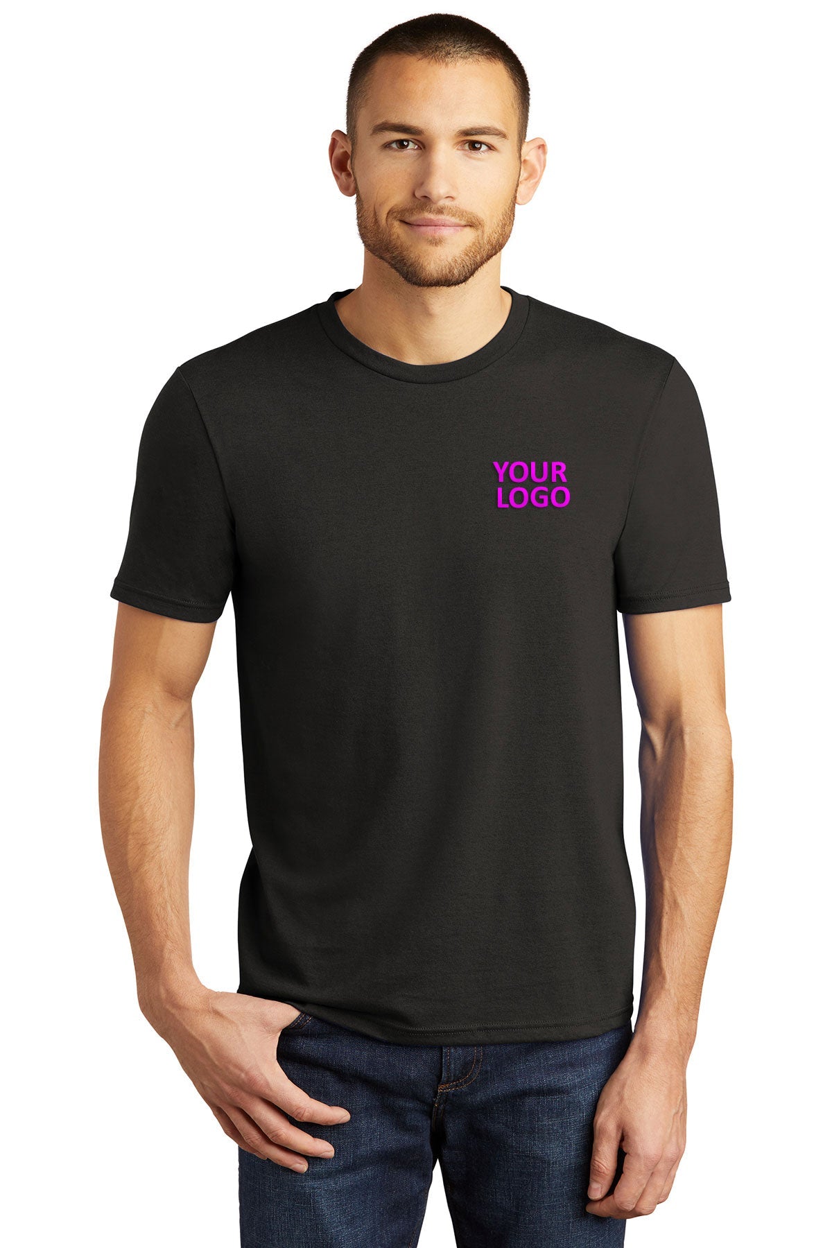 District Made Mens Perfect Tri Crew Tee's, Black