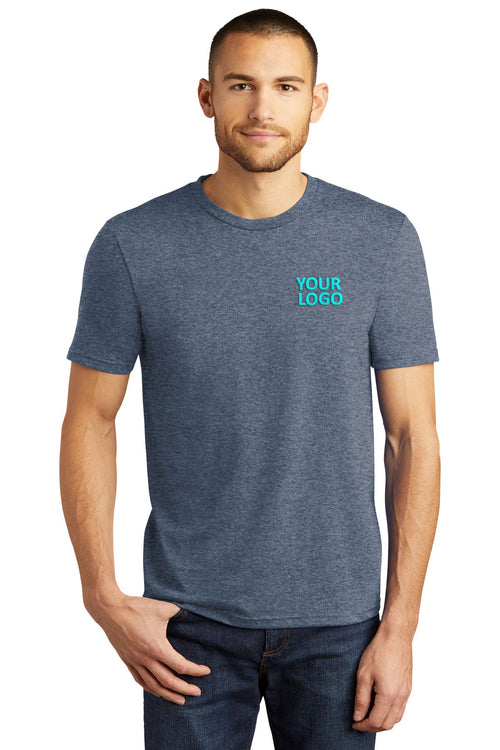District Made Ladies Perfect Tri Crew Tee's, Navy Frost