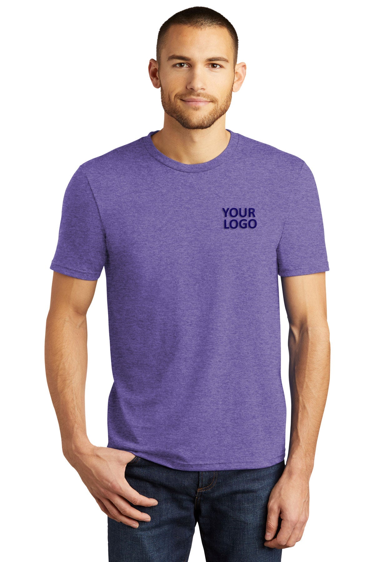 District Made Mens Perfect Tri Crew Tee's, Purple Frost