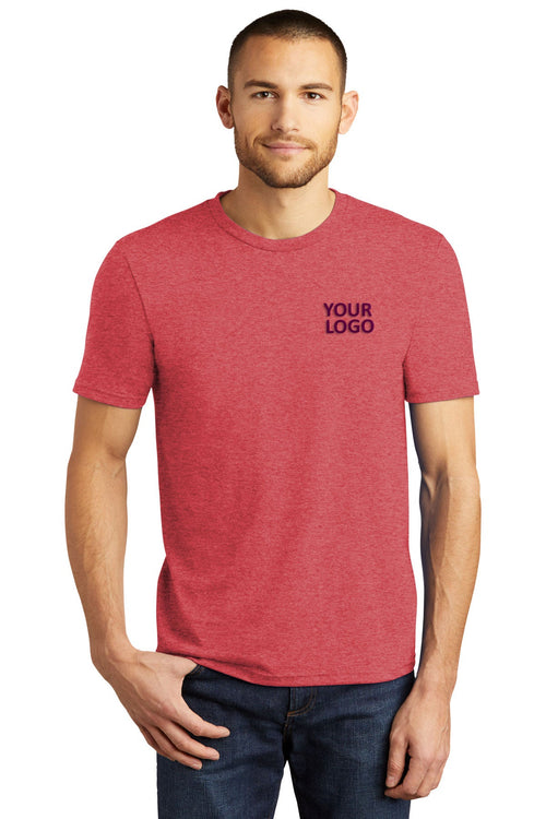 District Made Ladies Perfect Tri Crew Tee's, Red Frost