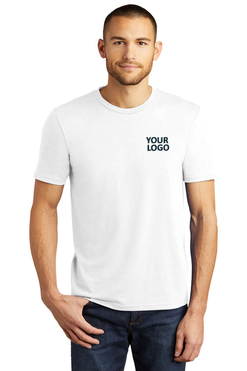 District Made Ladies Perfect Tri Crew Tee's, White