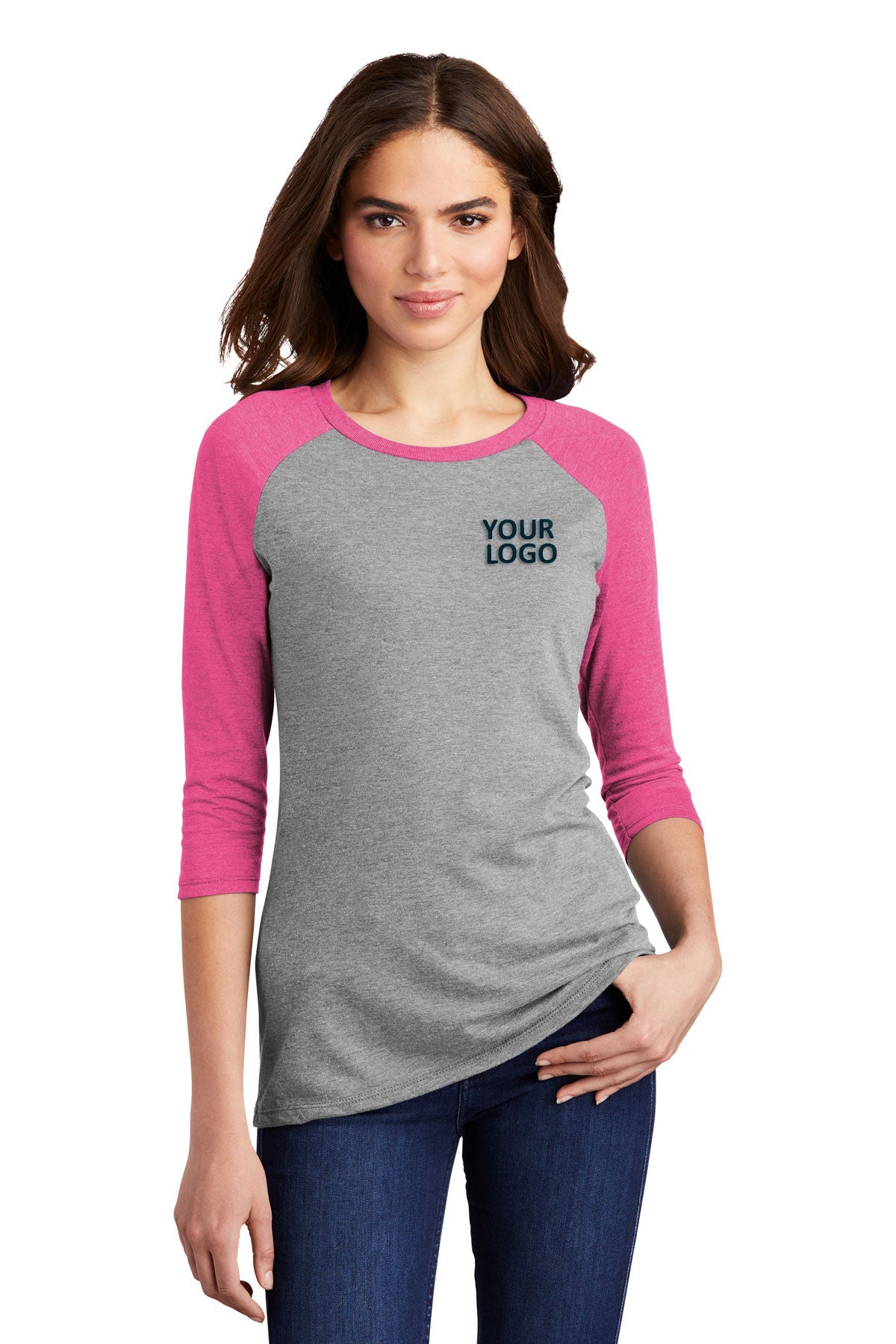 District Made Ladies Perfect Tri 3/4-Sleeve Raglan