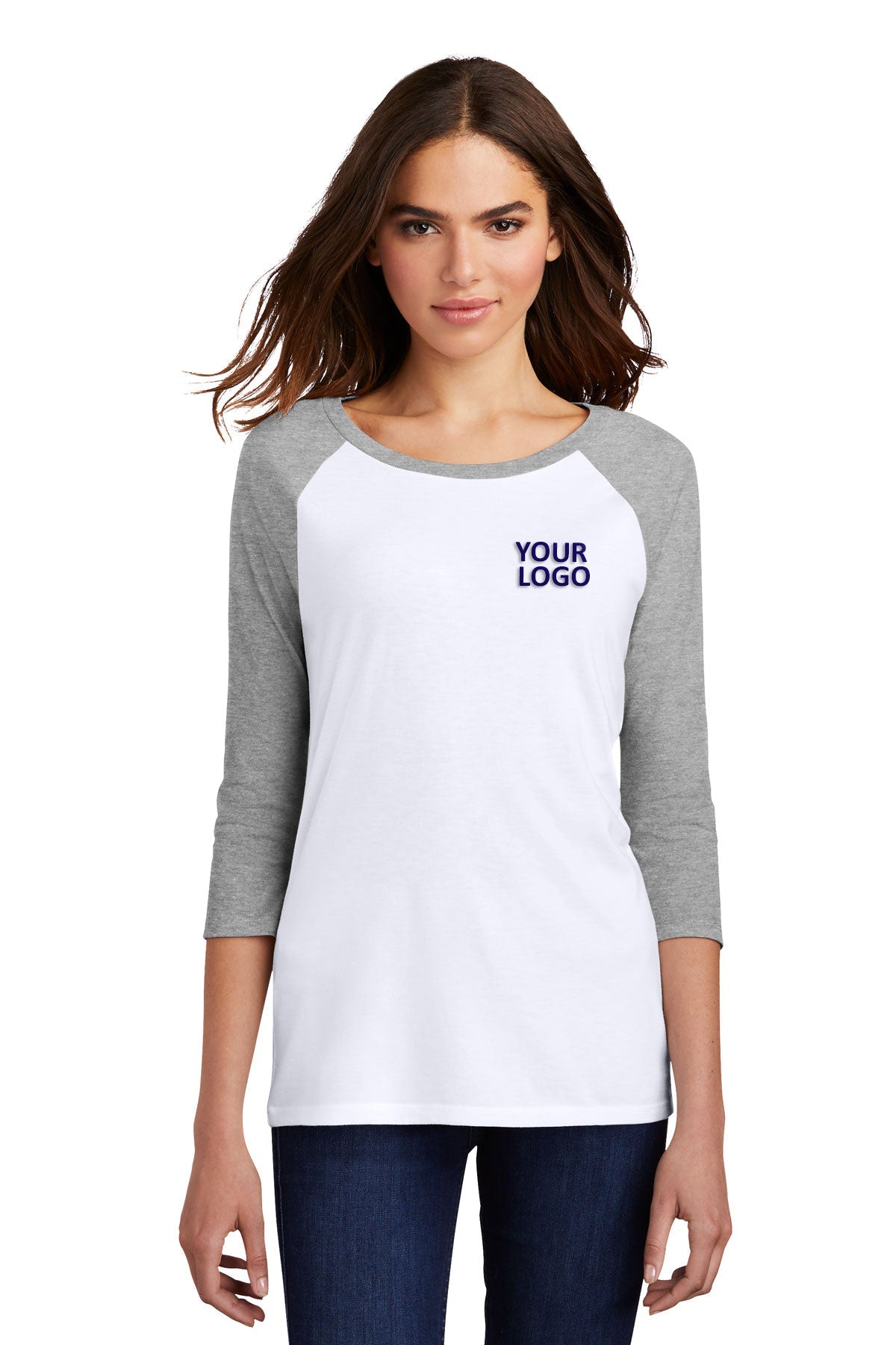 District Made Ladies Perfect Tri 3/4-Sleeve Raglan