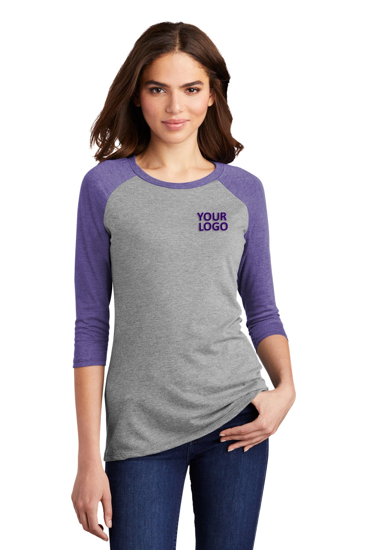 District Made Ladies Perfect Tri 3/4-Sleeve Raglan