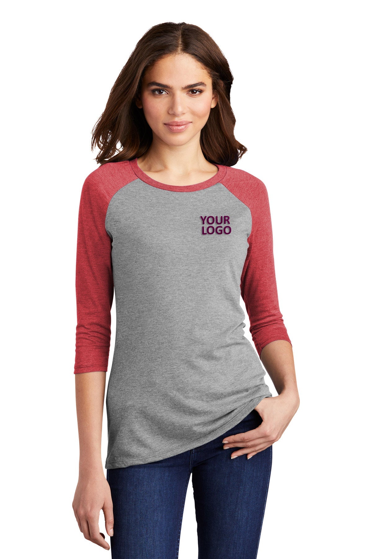District Made Ladies Perfect Tri 3/4-Sleeve Raglan