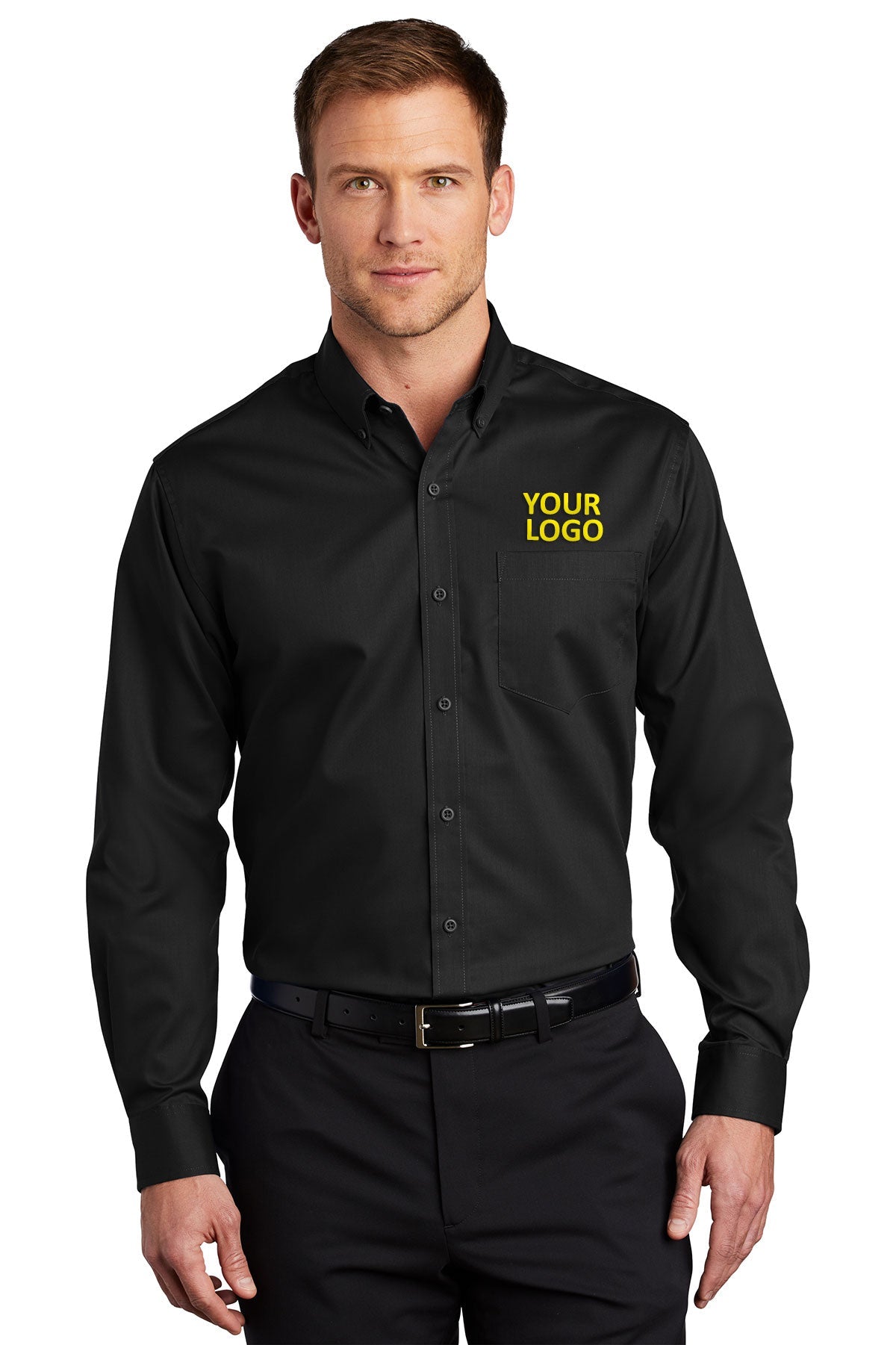Port Authority SuperPro Custom Twill Shirts, Black