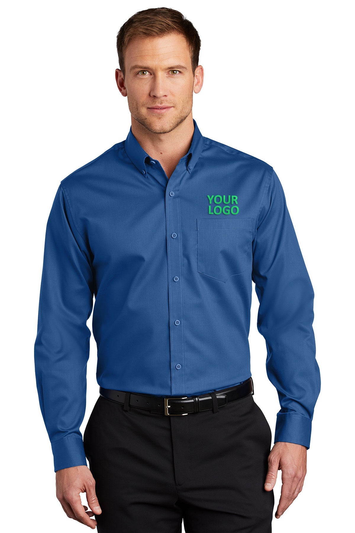 Port Authority SuperPro Custom Twill Shirts, True Blue
