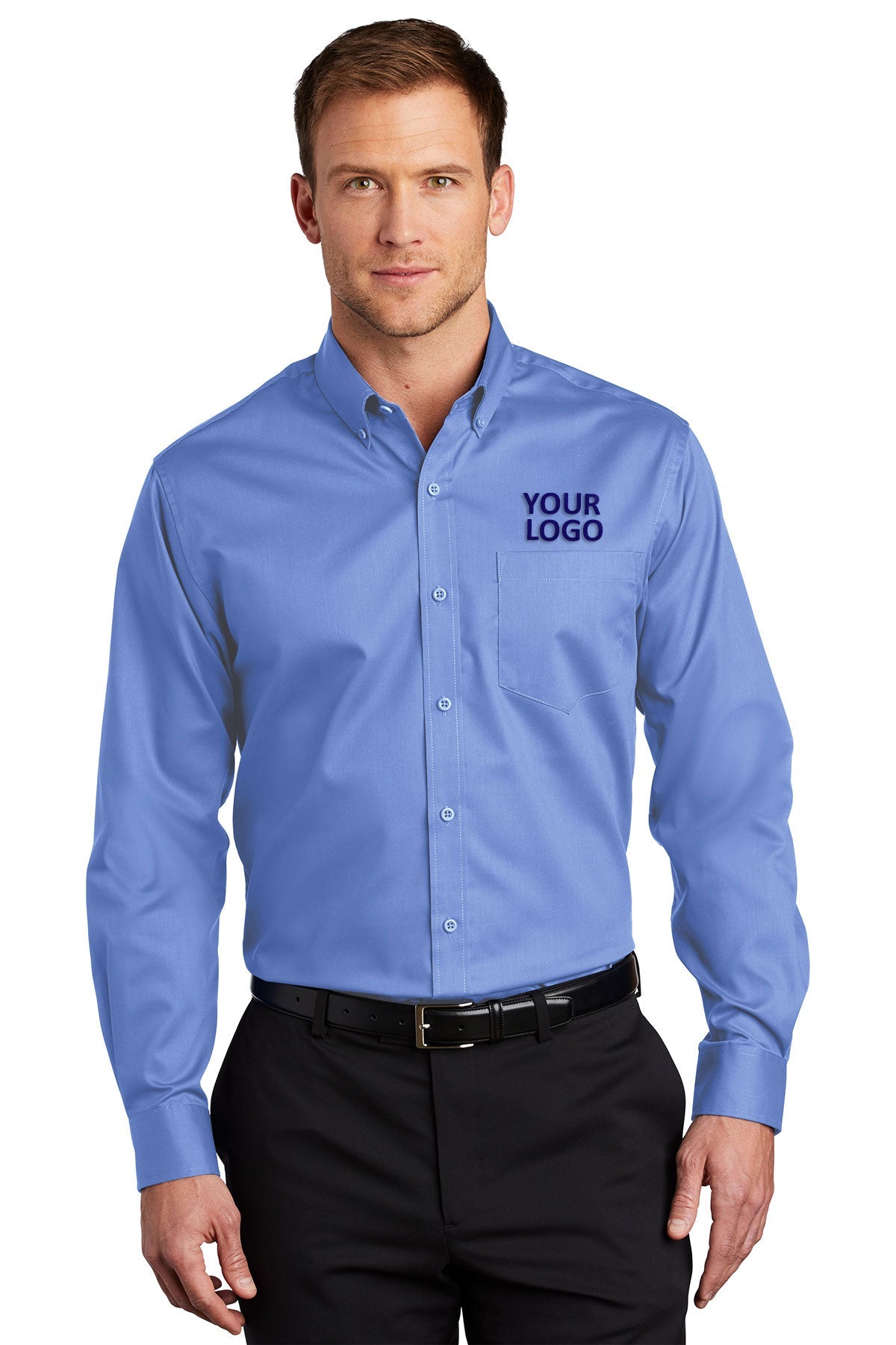Port Authority Ultramarine Blue S663 business shirts with company logo