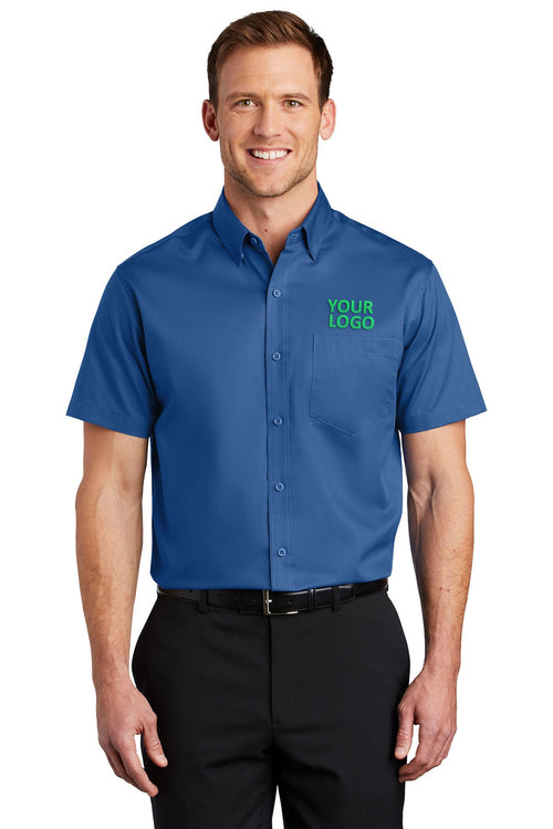 Port Authority Ladies 3/4-Sleeve SuperPro Branded Twill Shirts, True Blue
