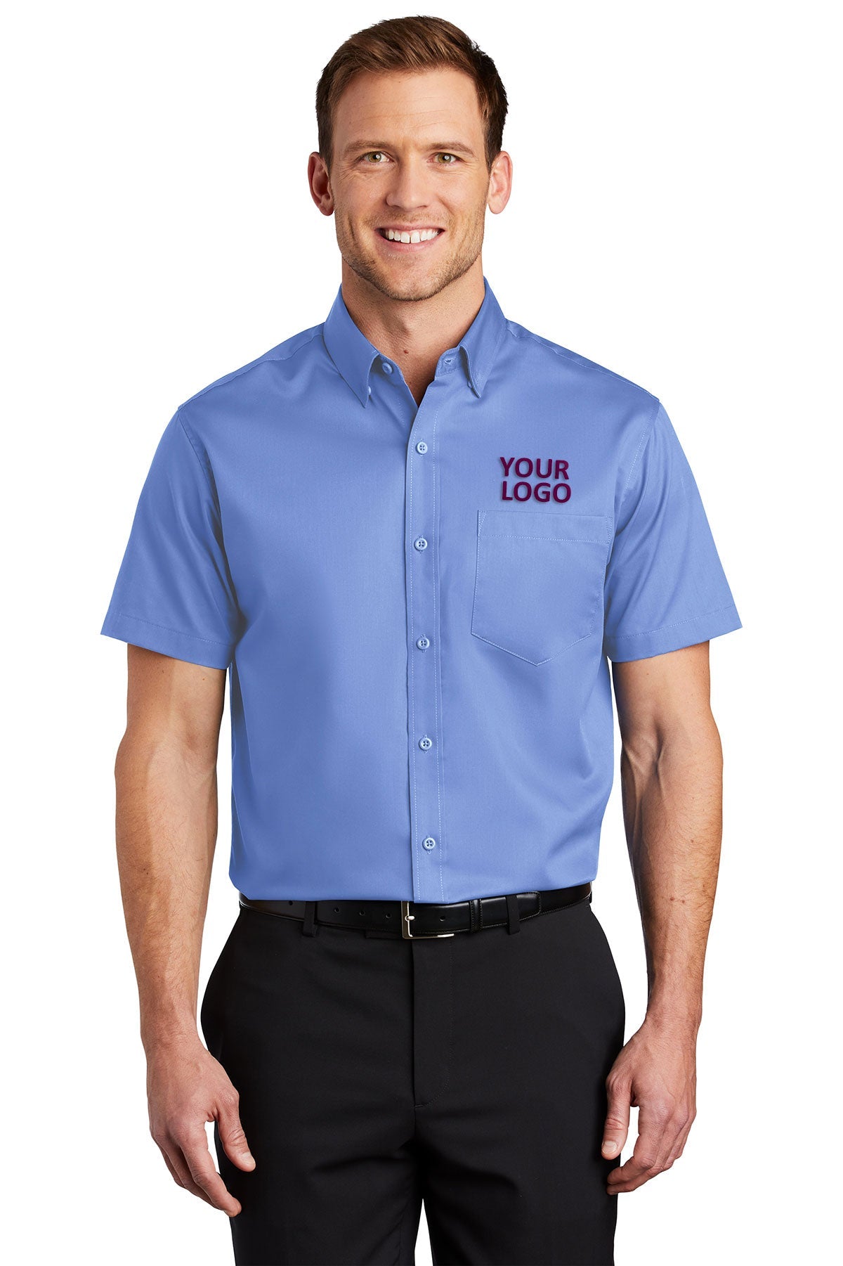 Port Authority Ultramarine Blue S664 logo shirts