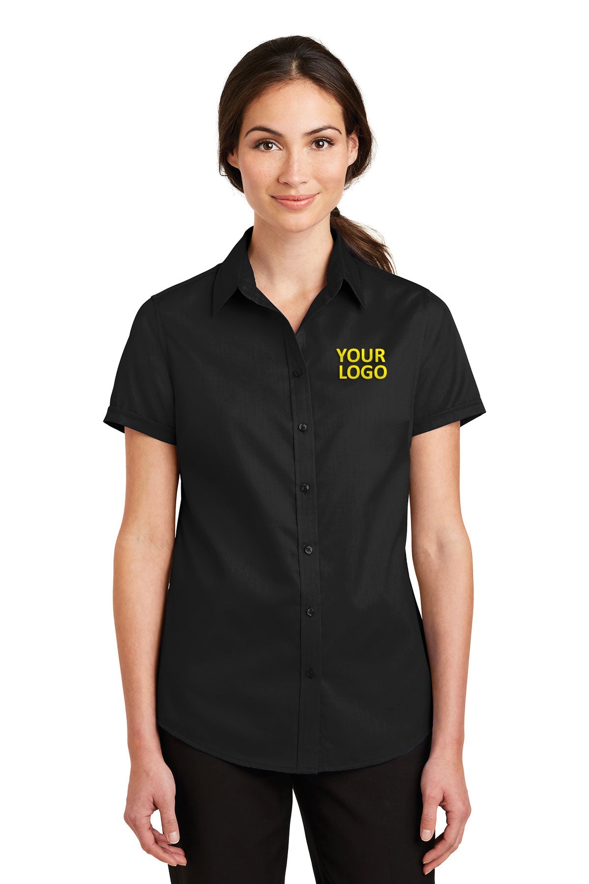 Port Authority Black L664 custom logo shirts