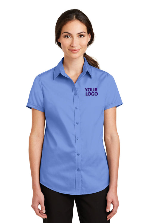Port Authority Short Sleeve SuperPro Custom Twill Shirts, Ultramarine Blue