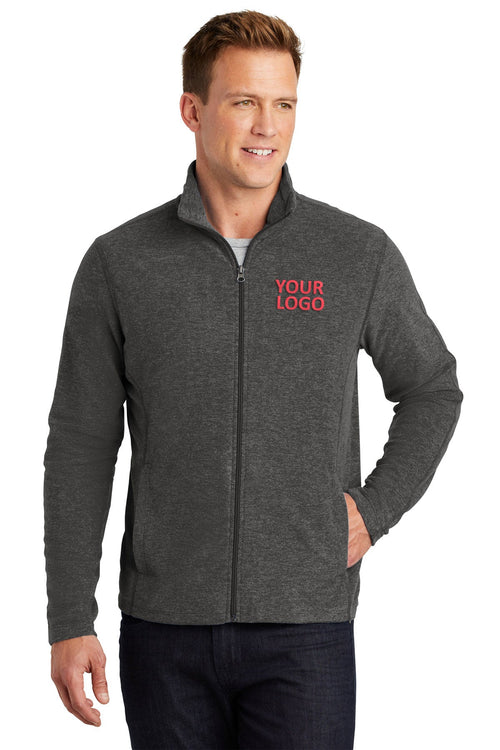 Port Authority Ladies Heather Microfleece Full-Zip Jacket, Black Charcoal Heather [Burtness]