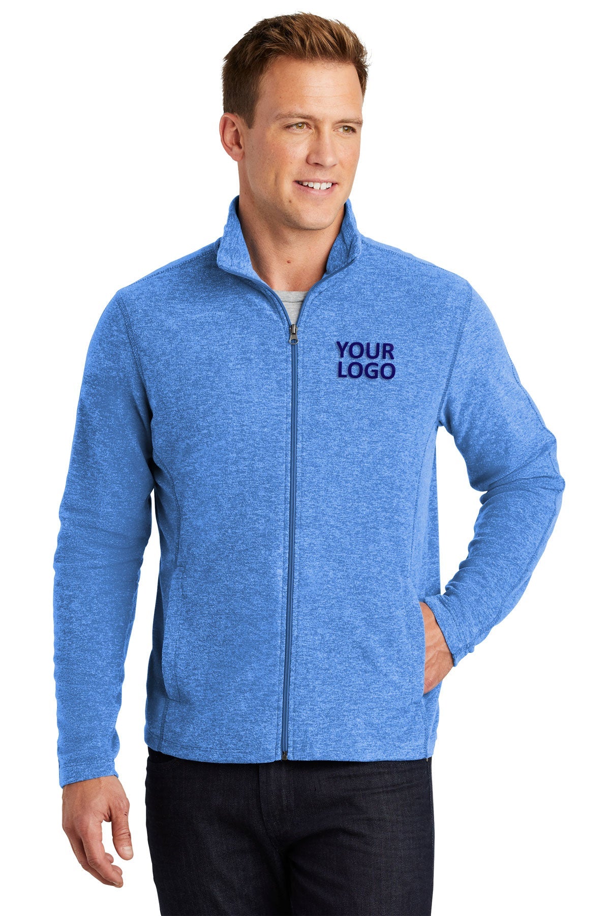 port authority light royal heather f235 embroidered jackets for business