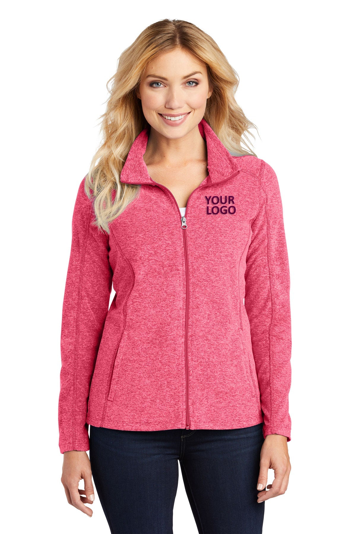 port authority pink raspberry heather l235 custom jackets with logo