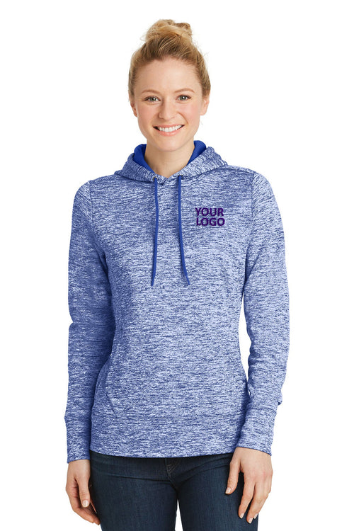 Sport-Tek PosiCharge Electric Heather Branded Fleece Hooded Pullovers, Deep Red Electric