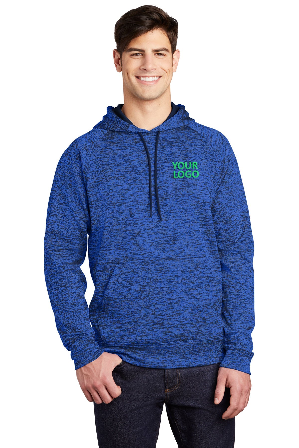 Sport-Tek Dark Royal- Black Electric ST225 sweatshirts with company logo
