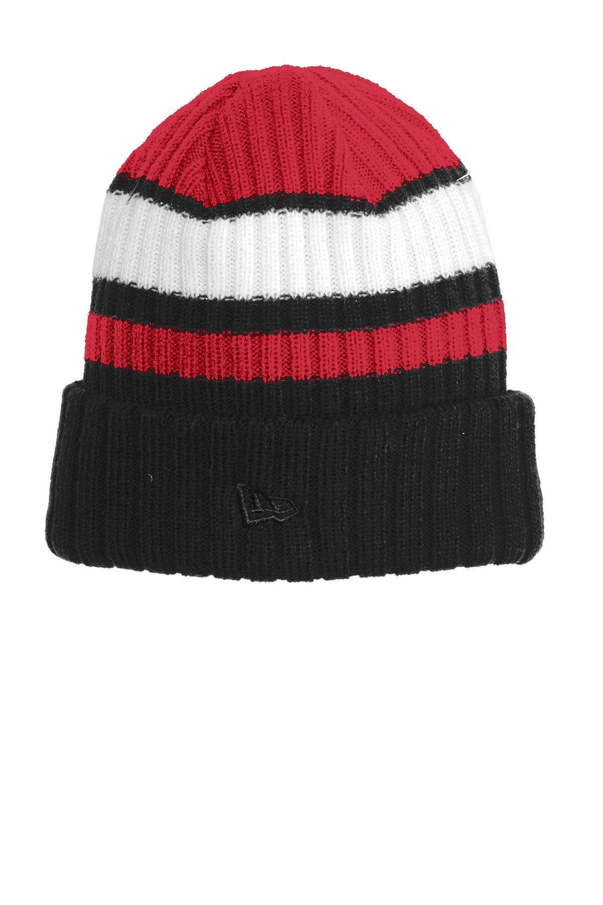 New Era Ribbed Tailgate Branded Beanies, Red/ Black