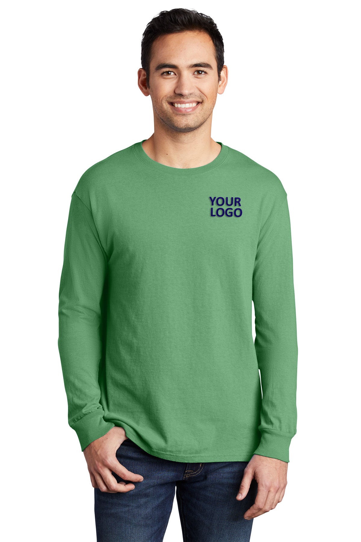 Port & Company Pigment-Dyed Customized Long Sleeve Tee's, Safari
