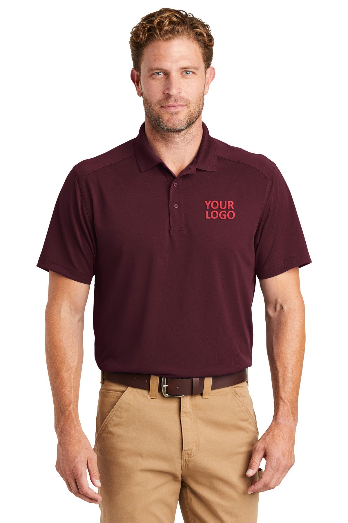 CornerStone Maroon CS418 custom polo shirts for business