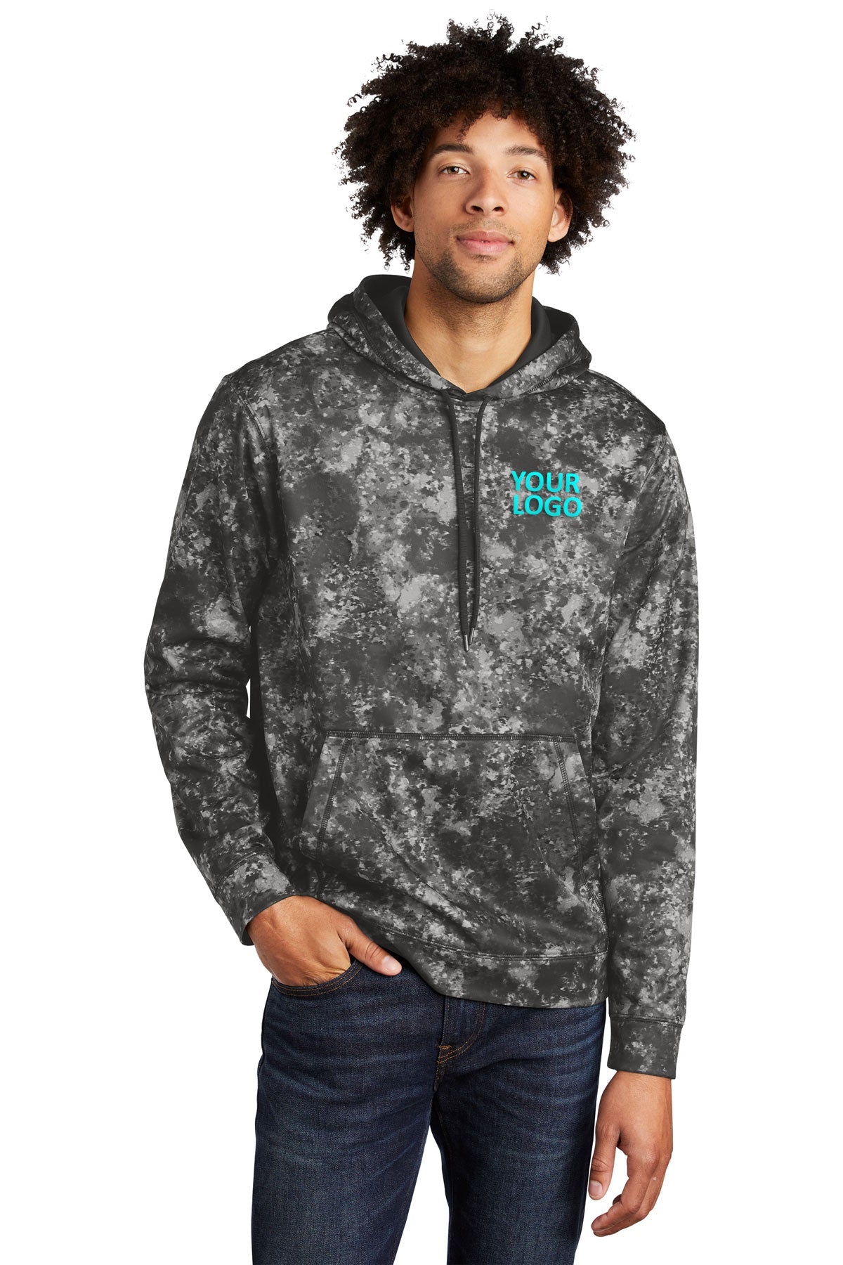 Sport-Tek Black ST230 custom sweatshirts with logo