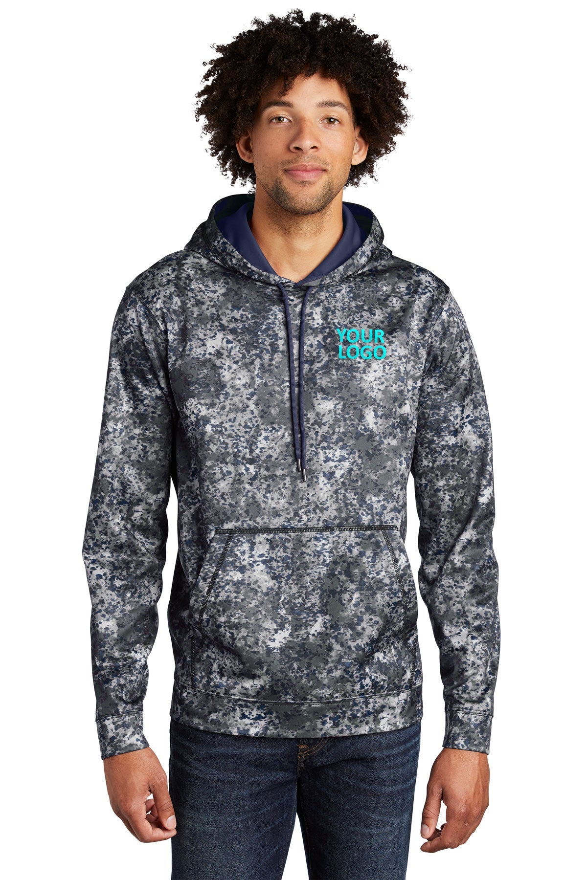 Sport-Tek True Navy ST230 custom sweatshirts with logo