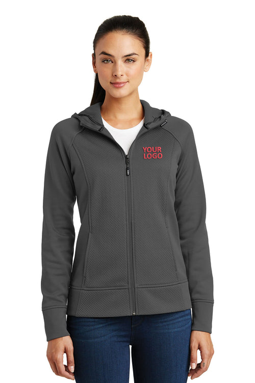 Sport-Tek Rival Tech Fleece Branded Full-Zip Hooded Jackets, Iron Grey