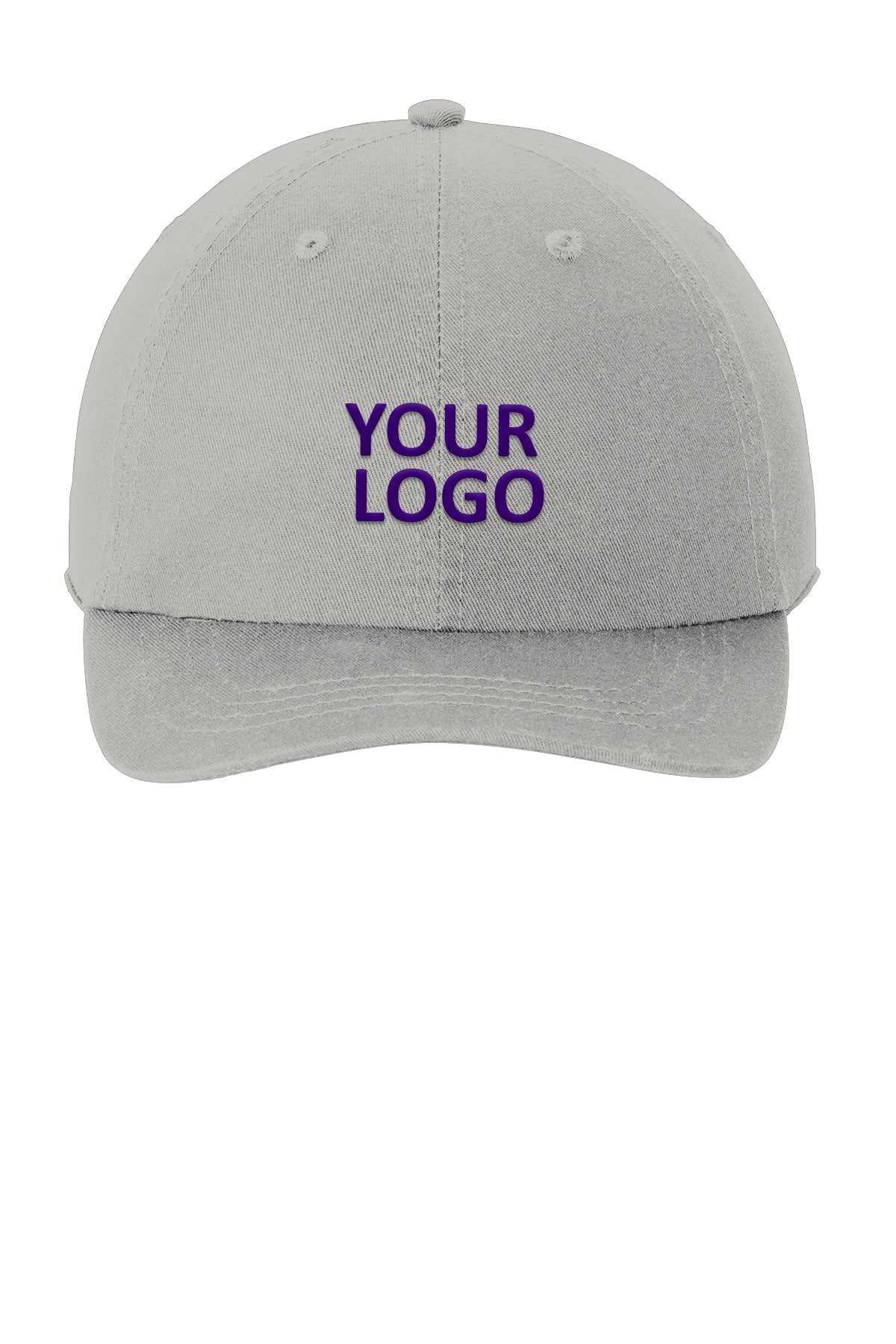 Port Authority Washed Twill Customized Caps, Chrome
