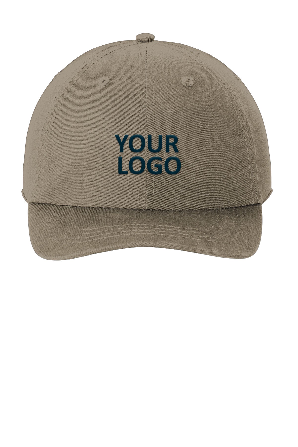Port Authority Washed Twill Branded Caps, Khaki