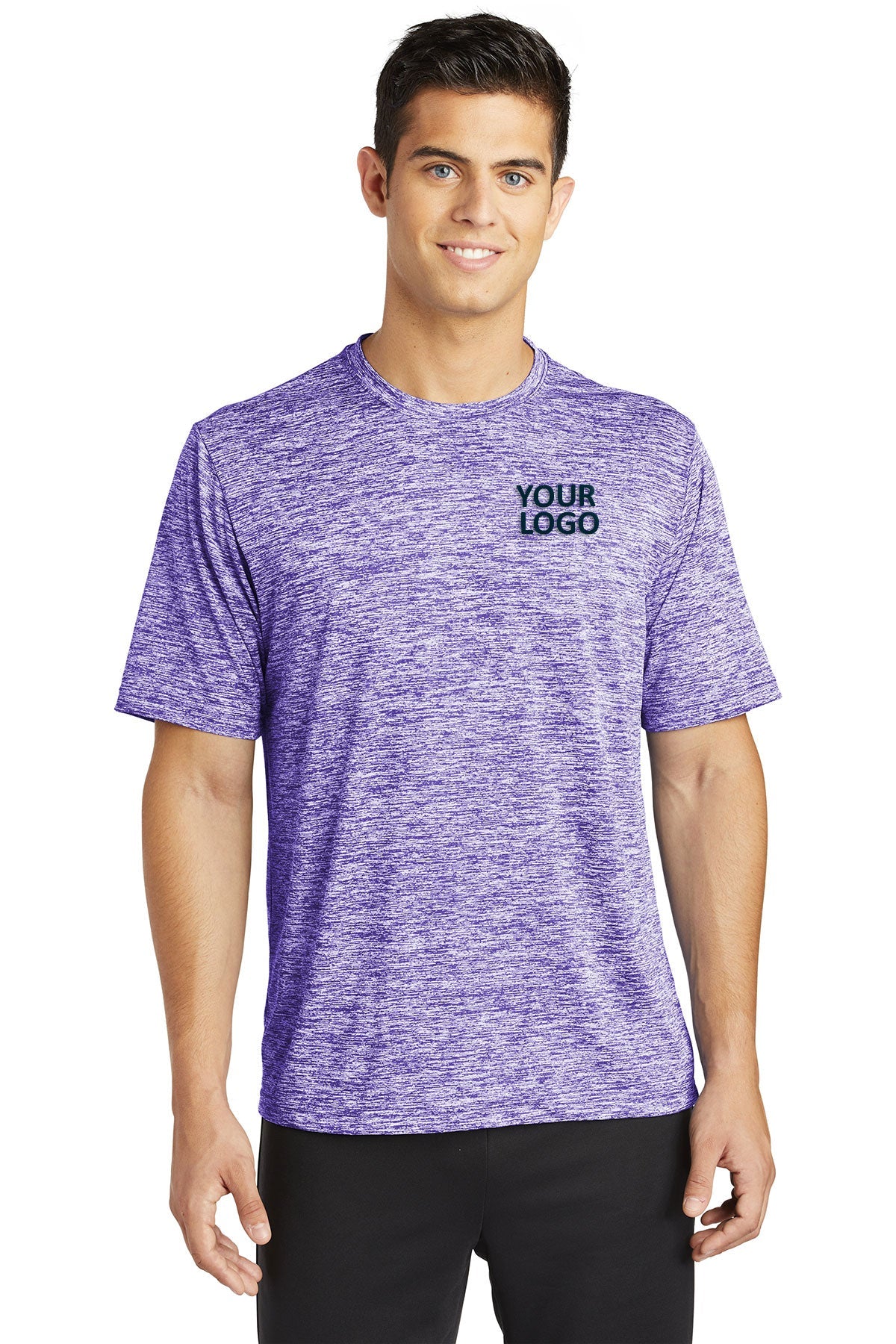 Sport-Tek PosiCharge Branded Electric Heather Tee's, Purple Electric