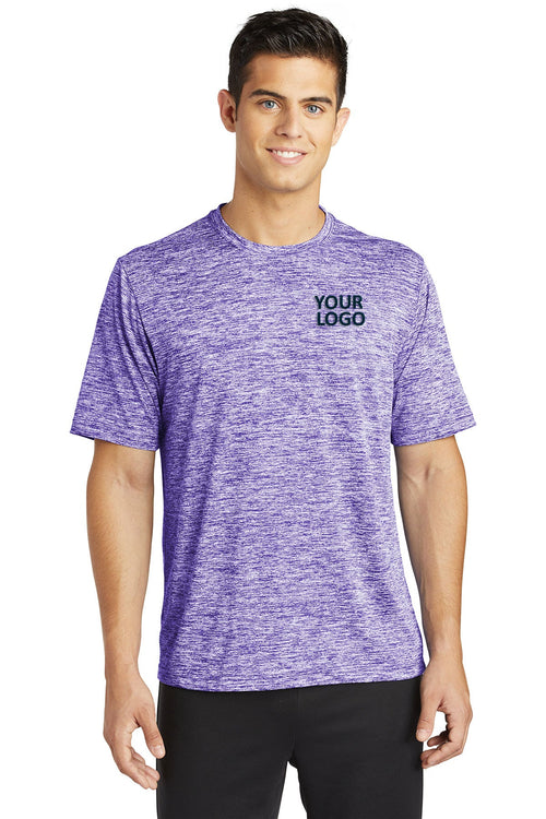 Sport-Tek Ladies PosiCharge Electric Heather Branded Sporty Tee's, Purple Electric